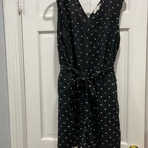 LOFT Black and White Polka Dot Dress